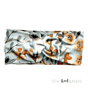 Brown Watercolor Floral Headband