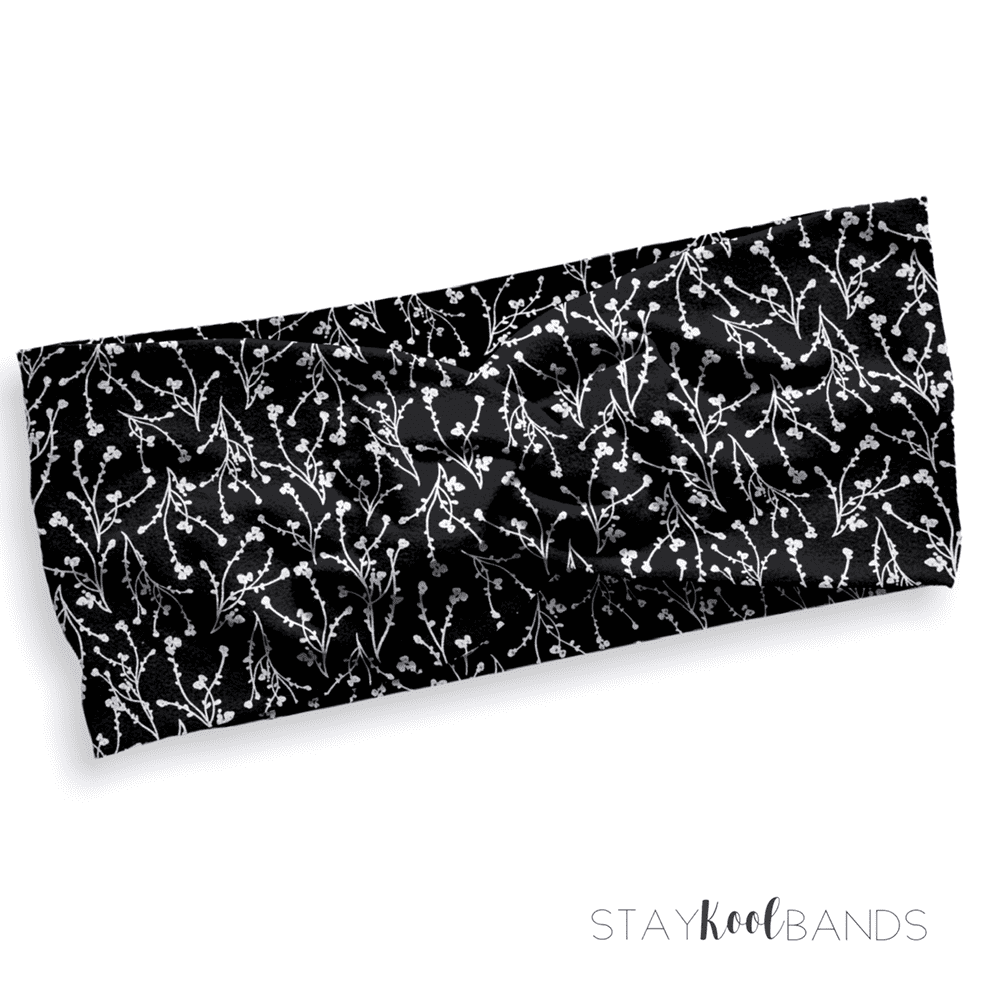 Black Ditsy Floral Headband