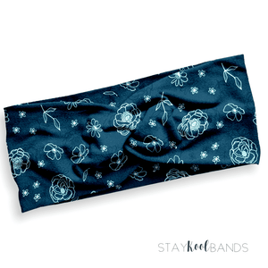 Floral on Dark Teal Headband