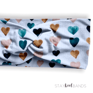 Watercolor Hearts Headband