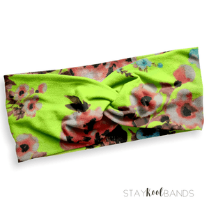 Neon Green Floral Headband