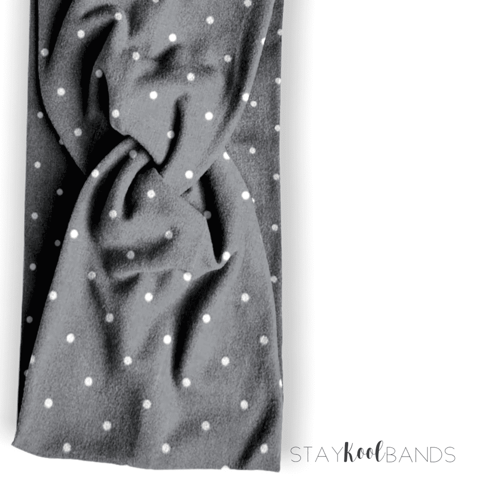 grey with white dot soft headband