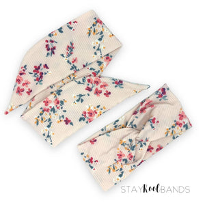 Peachy Floral on Rib Headband