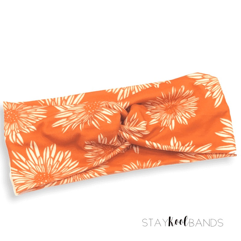 Sunflowers on Orange Headband