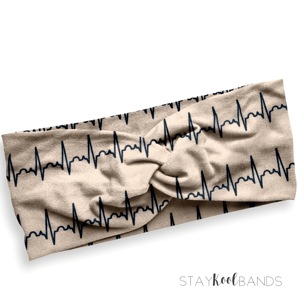 heart rhythm on cream headband