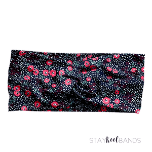 Ditsy Floral on Black Headband