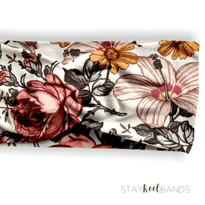 Vintage Floral Cream Headband