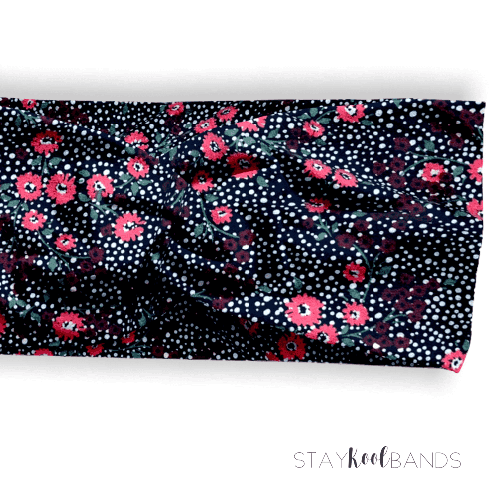 Ditsy Floral on Black Headband