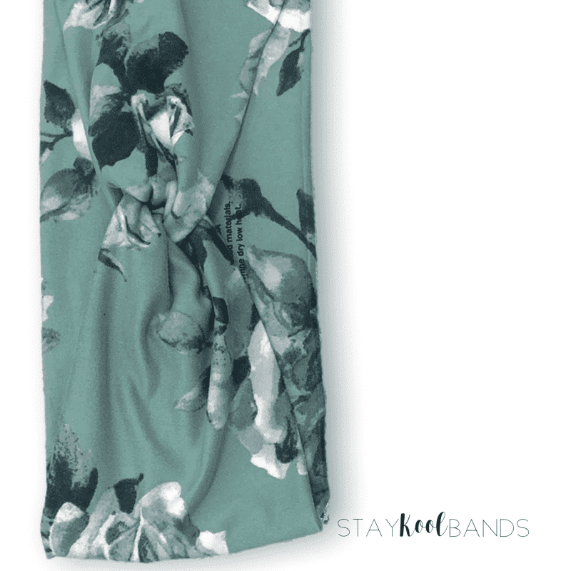 Mint green with grey floral headband