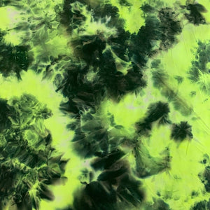 neon green and black tie dye fabric