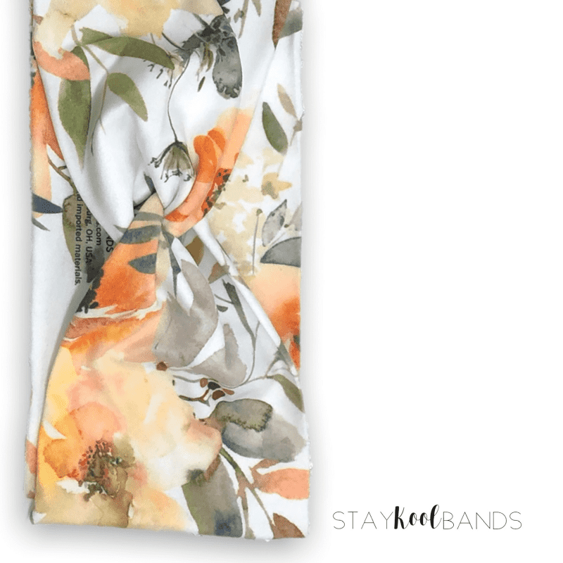 Orange fall floral headband
