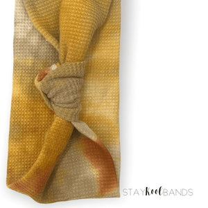 orange rust tie dye knotted headband