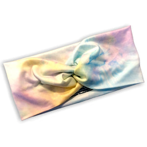 pastel yellow blue purple headband