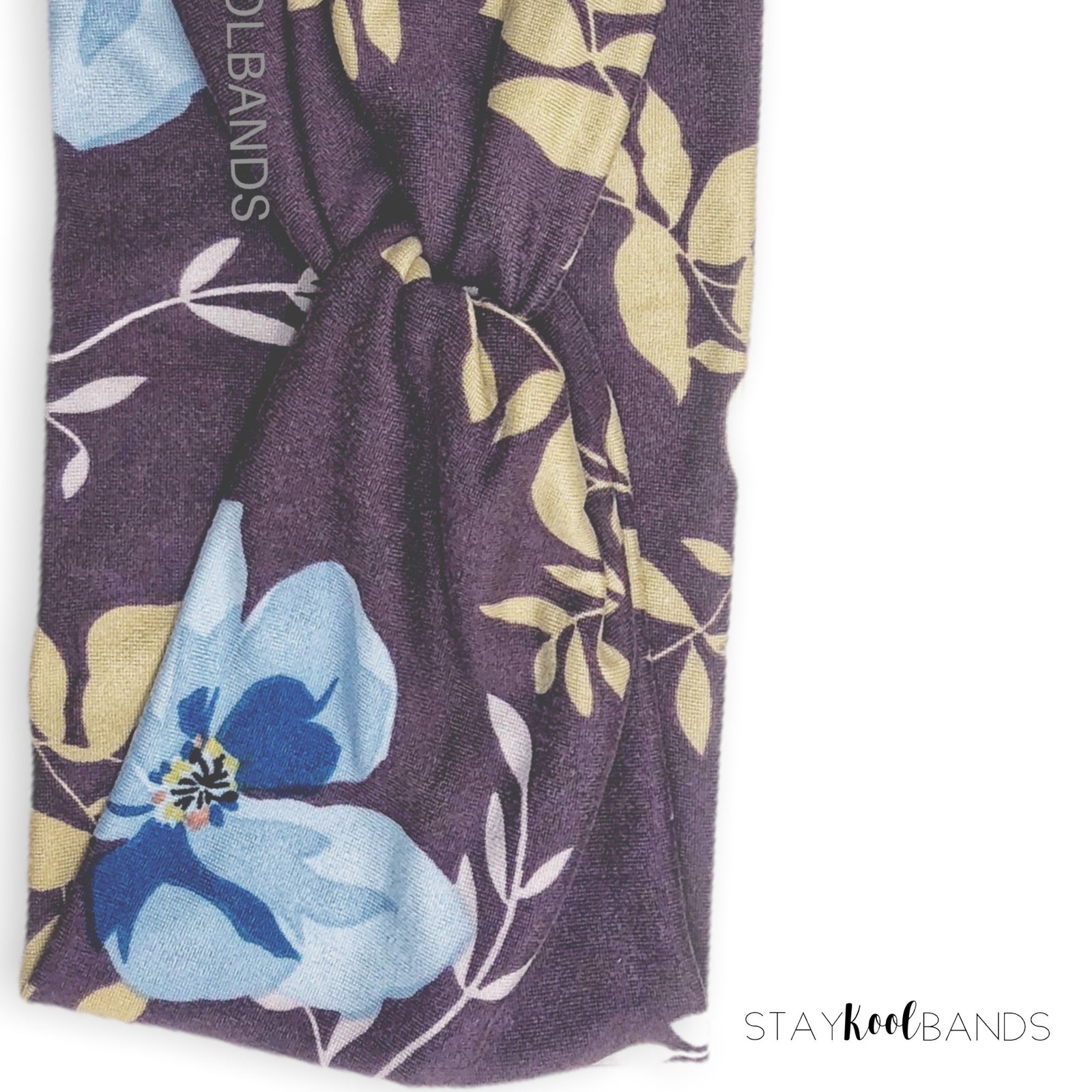 purple twist headband with flowers