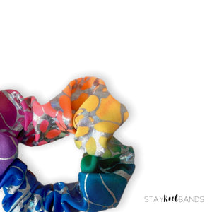 rainbow swim scrunchie for swimming
