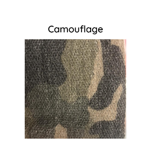 closeup of camo fabric for scarf