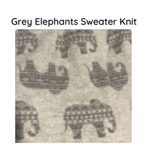closeup of scarf fabric in elephant print