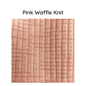 closeup of scarf print in pink waffle