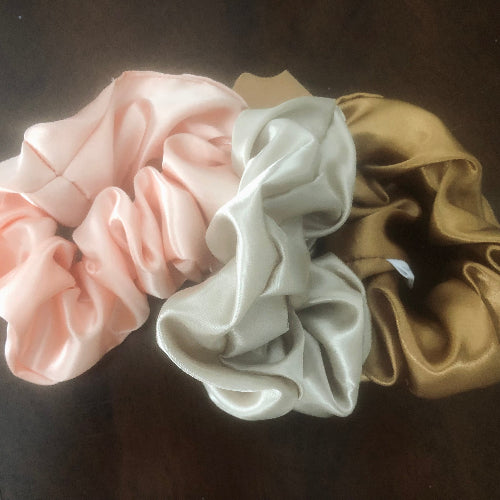 scrunchie collection of three satin colors