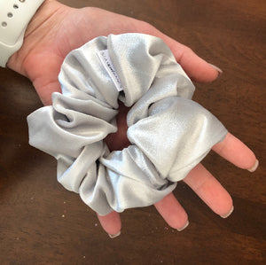 silver velvety scrunchie