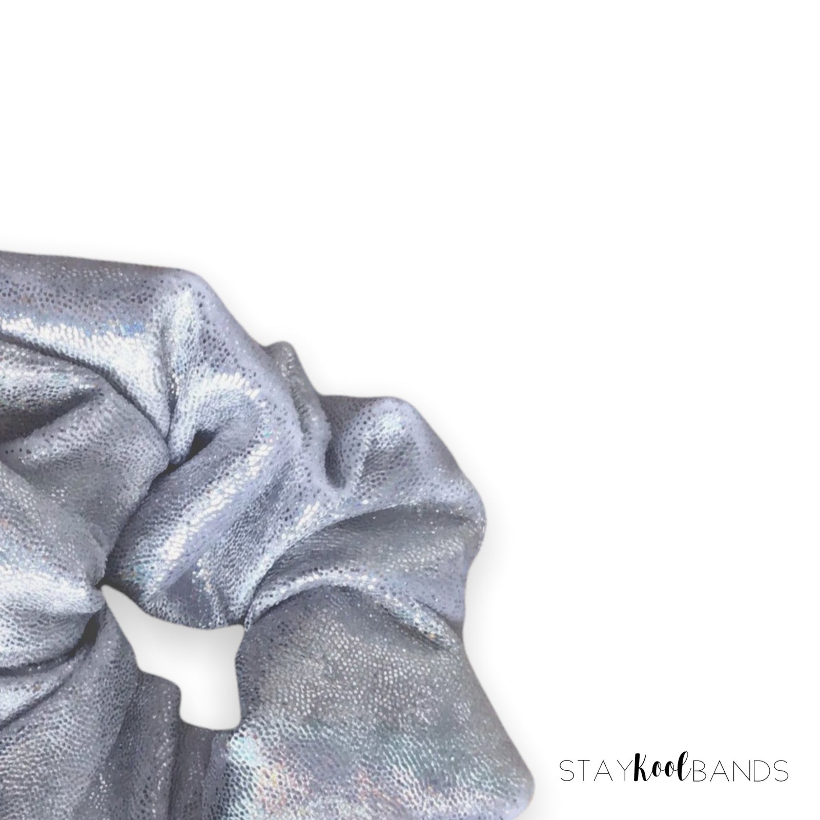 silver sparkle scrunchie