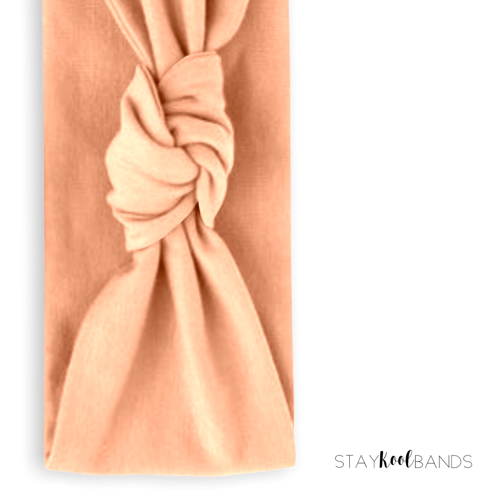 soft peach knotted headband