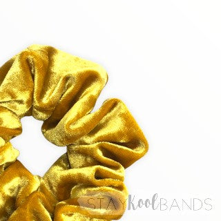 yellow mustard velour scrunchie